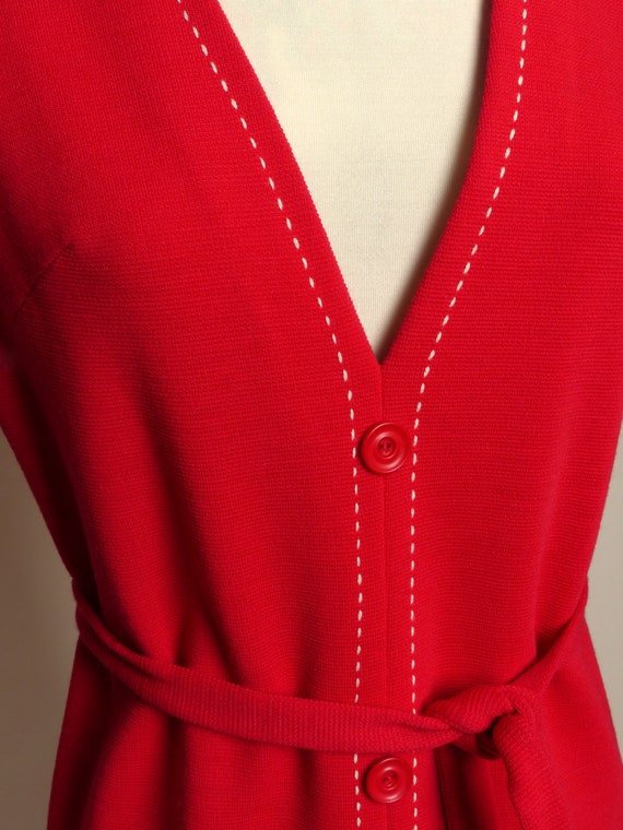 Circa 1960s Butte Knit Red Wool Dress - image 3