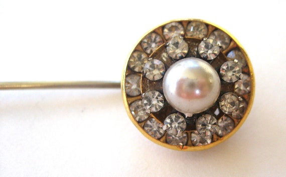 Unsigned Miriam Haskell Faux Pearl and Rhinestone… - image 2
