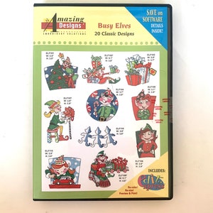 Amazing Designs Busy Elves Embroidery CD