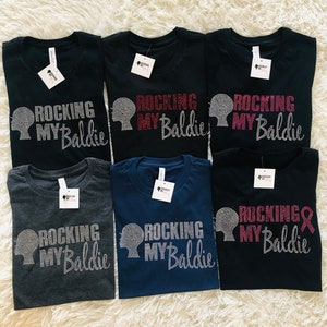 Rocking My Baldie Tee - Baldie T-Shirt, Bald head, Alopecia, Short hair, Low fades (Color Options)