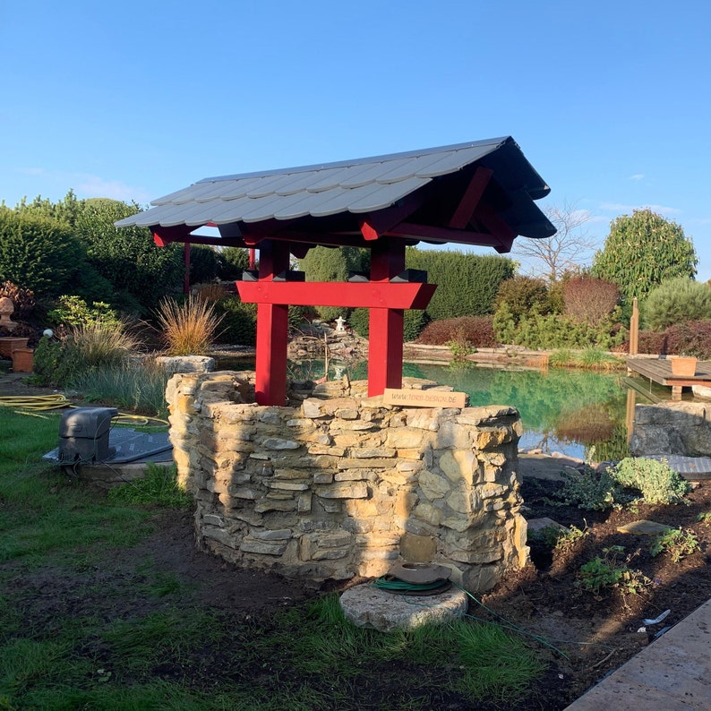 Torii Japanese Gate With Tiled Roof Etsy