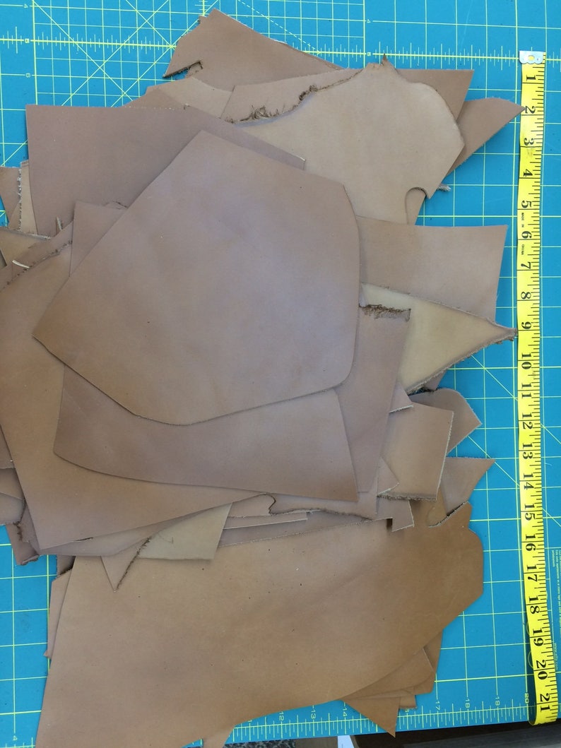 Sven Leather 5 pounds Saddle Brown Color Smooth Leather Scrap Leather
