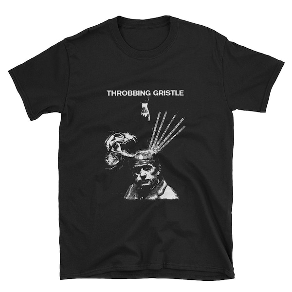 Throbbing Gristle - gig flyer - camiseta tributo negra clásica de edición limitada - unisex