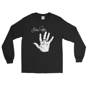 John Cage - Hand - limited edition LONG SLEEVE black tribute shirt - unisex