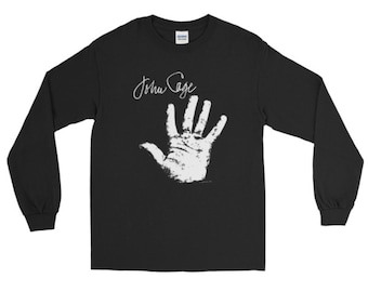 John Cage - Hand - limited edition LONG SLEEVE black tribute shirt - unisex
