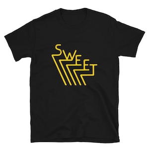 Sweet - stripe logo - limited edition classic black tribute t-shirt  - unisex