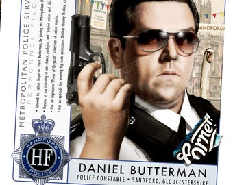 Hot Fuzz "PC Daniel Butterman" Portrait Art Mini-Print • Run of 150