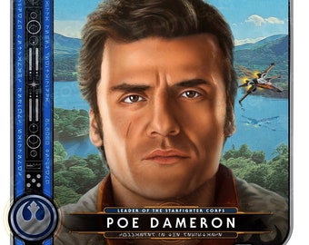 SW "Poe Dameron • Leader of the Starfighter Corps" Portrait Art Mini-Print • Run of 150