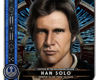 SW "Han Solo • Captain of the Millennium Falcon" Portrait Art Mini-Print • Run of 150