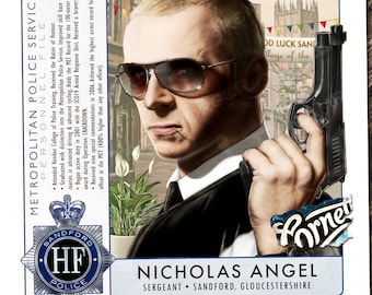 Hot Fuzz "Sergeant Nicholas Angel" Portrait Art Mini-Print • Run of 150