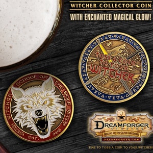 The Witchering "Toss A Coin To Your Witcher / School of the Wolf" Pièce de collection en métal