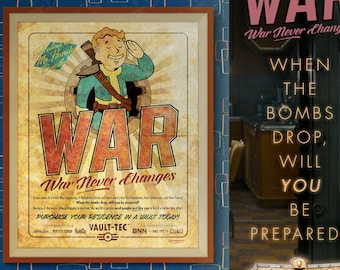 Fallout "War...War Never Changes" Retro Fallout Ad Art Print