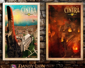 The Witchering "The Rise & Fall of Cintra" (Dandy Lion Excursions Travel Poster Bundle)