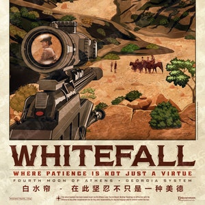 Firefly Whitefall Planetary Travel Poster WuXing Travel Agency series 11 x 17 cale