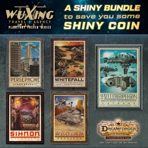 ¡Paquete de carteles de viajes planetarios de la agencia de viajes Firefly WuXing!