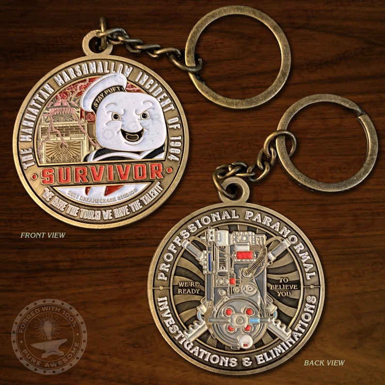 GB The Manhattan Marshmallow Incident of 1984 Survivor Metal Challenge Coin Keychain Coin