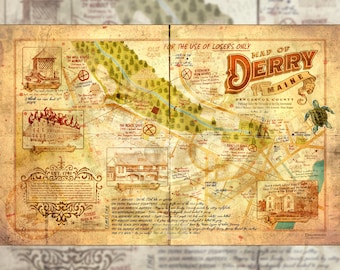 IT "Map of Derry (Property of The Losers Club)" Art Print