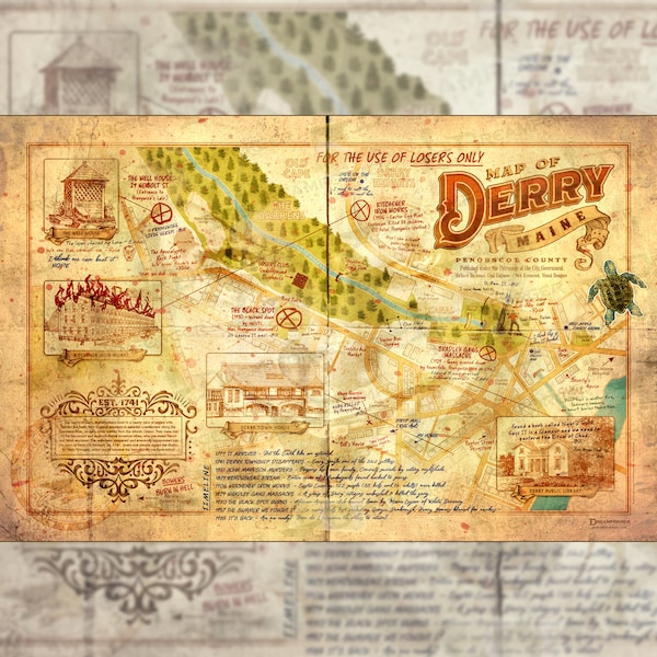 IT "Map of Derry (Property of The Losers Club)" Art Print