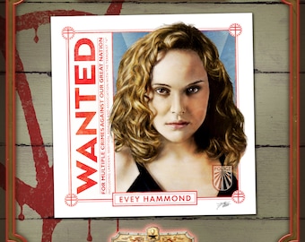 V for Vendetta "WANTED: Evey Hammond" Portrait Art Mini-Print • Run of 150