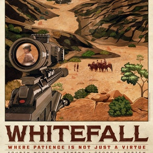 Firefly Whitefall Planetary Travel Poster WuXing Travel Agency series 8 x 10 cale