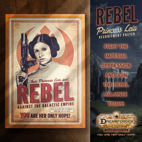 Sw Rebel Princess Leia Recruitment Poster Etsy