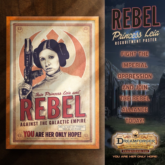 Sw Rebel Princess Leia Recruitment Poster Etsy