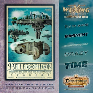 Póster de viaje planetario "Bellerophon" de Firefly (serie de la agencia de viajes WuXing)