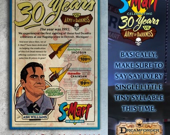 Evil Dead "S-Mart vs. Army of Darkness" 30th Anniversary Retro Ad