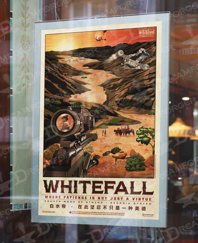 Firefly Whitefall Planetary Travel Poster WuXing Travel Agency series zdjęcie 6