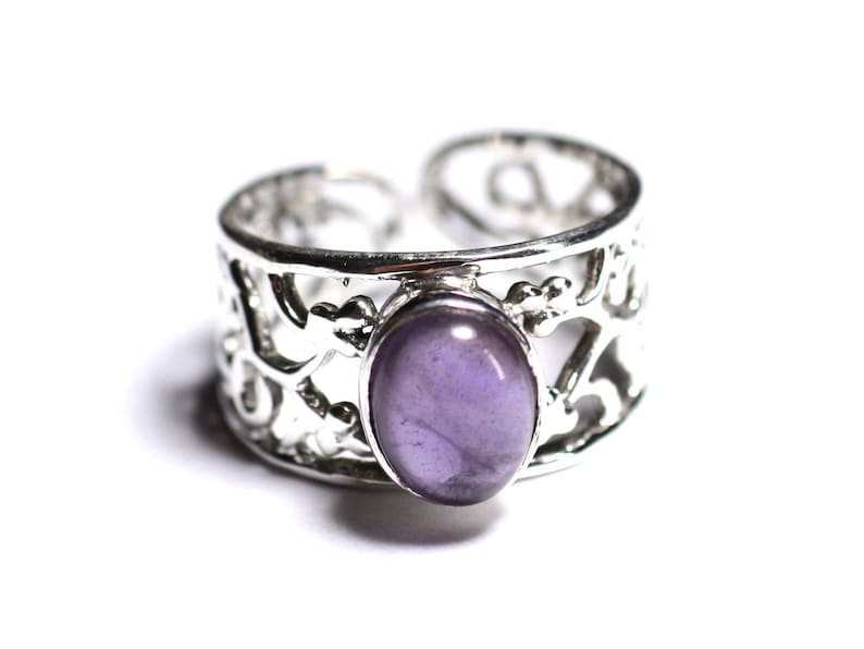 Bague Argent 925 Jade Cuillère - Taille Universelle, Neuf Sans Boîte