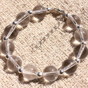 Pulsera Plata 925 y Piedra - Cuarzo Cristal de Roca 10mm