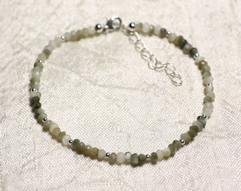 925 Silver Bracelet and Stone - Chrysoberyl Cat&#39;s Eye faceted washers 5mm
