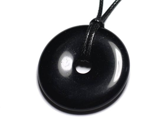 Snowflake Obsidian Donut Pendant - The Raw Rock Shop Inc