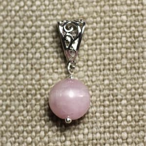 Stone Pendant Necklace - Kunzite Ball 12mm