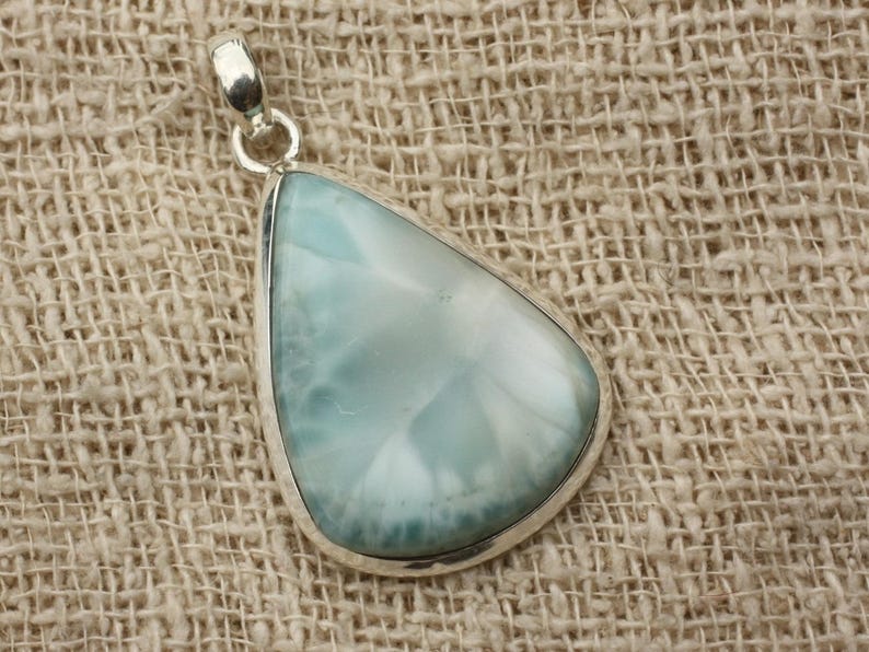 n4 925 Silver Pendant and Larimar Drop 37x26mm image 1