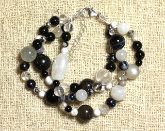 Semi Precious Stones and 925 Silver Bracelet