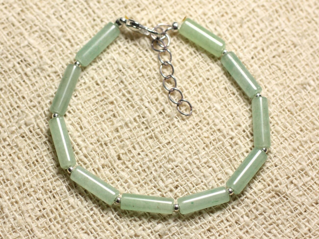 Bracelet En Argent 925 Avec Cornaline - Tubes 13mm - Fait Main En France
