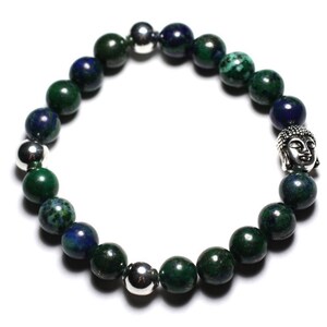 Buddha bracelet and semi-precious stone - Chrysocolla