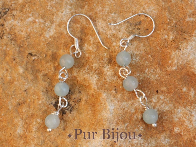 Amazonite and 925 Silver Earrings image 1