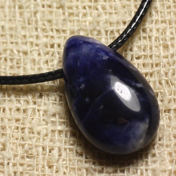 Collier Pendentif en Pierre - Sodalite Goutte 25mm