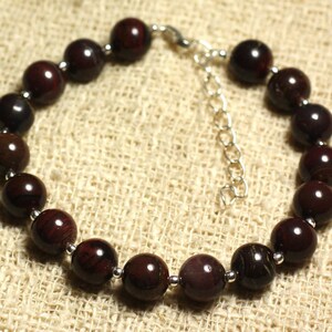 925 Silver Bracelet and Semi Precious Stone - Iron Eye 8mm