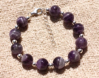 Bracelet Silver 925 and Stone - Amethyst 10mm