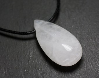 40 mm druppelsteen kraal hanger ketting bergkristal wit kwarts