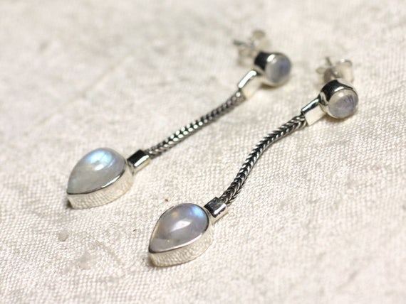 Orecchini Nodo Celtico In Argento 925 Con Pietra Di Luna: Regalo Perfetto Per Moglie, Fidanzata O Mamma