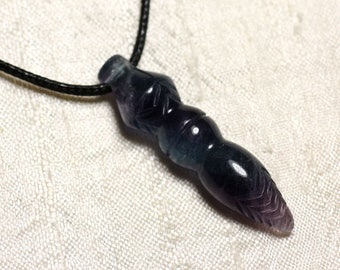 Thoth Egyptian Pendulum Pendant - Fluorite semi precious stone 46mm