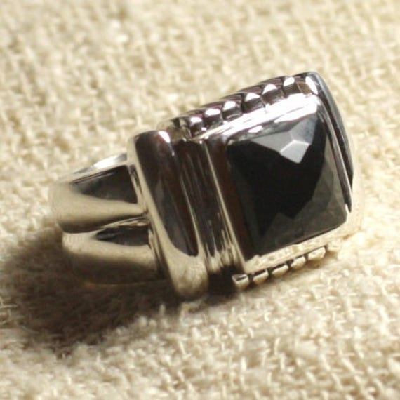 Onyx Bague CarrÃ©en Argent Femme N123 Bague Argent 925 Et Pierre