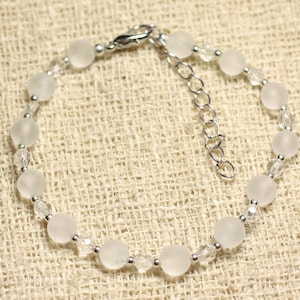 Pulsera de Plata 925 y Piedra - Cuarzo Cristal de Roca 4 y 6mm