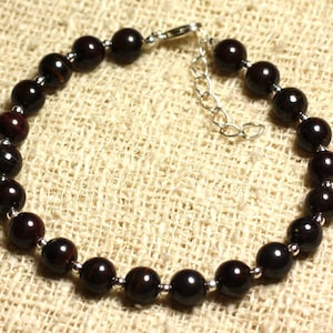 925 Silver and Stone Bracelet - Iron Eye 6mm