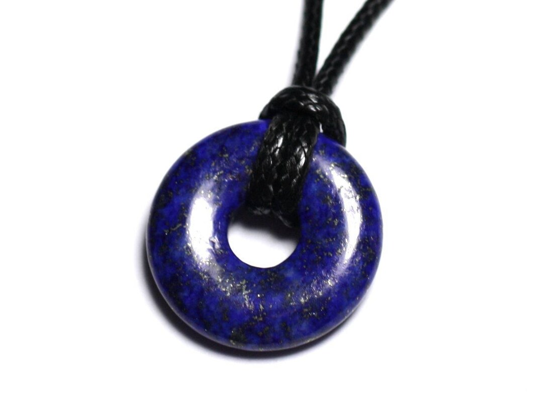 Pendentif Donut En Lapis-lazuli, Diamètre 20 Mm - Neuf, Pierre Naturelle, Forme Ronde, Fabrication Artisanale