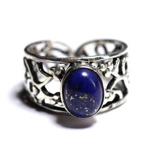 N224 - 925 Silver Ring and Semi Precious Stone - Lapis Lazuli 9x7mm